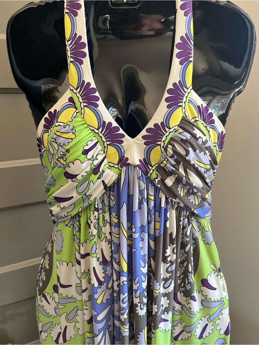 Donna Morgan Multi-Color Floral Halter Maxi Dress